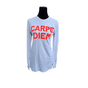 Women's Aviator Nation Long Sleeve Tee M White Red Carpe Diem